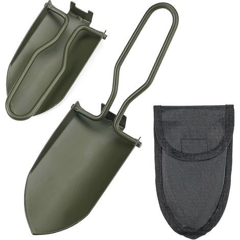 Pelle de jardin pliante petite, mini pelle à main, pliable en acier inoxydable avec sac de ceinture, pelle de survie pliante pour jardin, jardinage, camping en plein air (1/5)