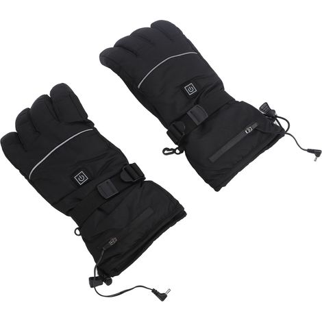 Paire de gants chauffants électriques imperméables en nylon, tactiles et alimentés par batterie, pour le ski et les activités hivernales en extérieur. (1/5)