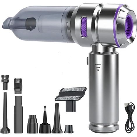 Aspirateur à Main sans Fil 22000Pa, 3 Vitesses Réglables avec Moteur sans Balai, Mini Aspirateur Rechargeable pour Voiture Maison Bureau, Idéal Poils d'animaux (1/5)