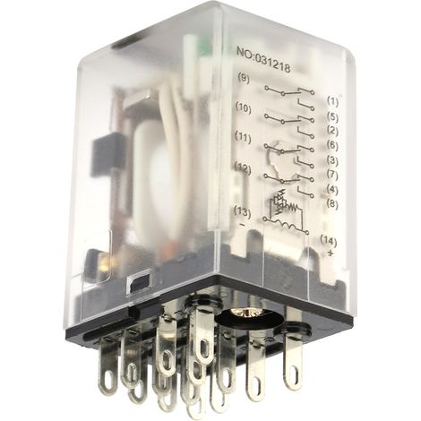 Relais électromagnétique intermédiaire miniature BEMM4C 14 broches 5 A (12 V CC)