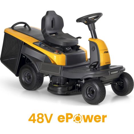 STIGA ST2M Swift 372e Trattorino Elettrico, 4 Batt. 48V 5 Ah + Caric., 73.5 cm – Piatto Doppia Lama, Smart Cutting Mode – Giardini Ampi