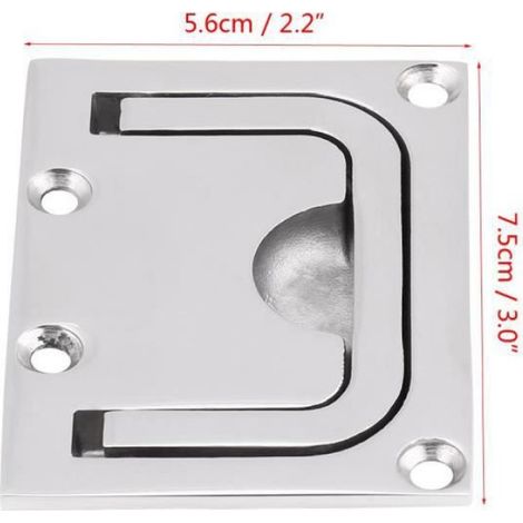 Poignée De Traction - Acier Inoxydable 316 - Pour Trappe À Ras Du Plancher Sur Bateau Et Yacht - 7,5 X 5,6 Cm - 1 Pièce (1/4)