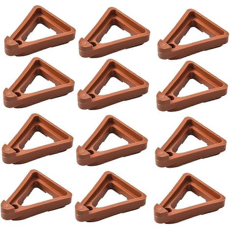 12 supports triangulaires pour pots de fleurs, à monter soi-même, pour plantes en pot et jardinières.-S Brick red