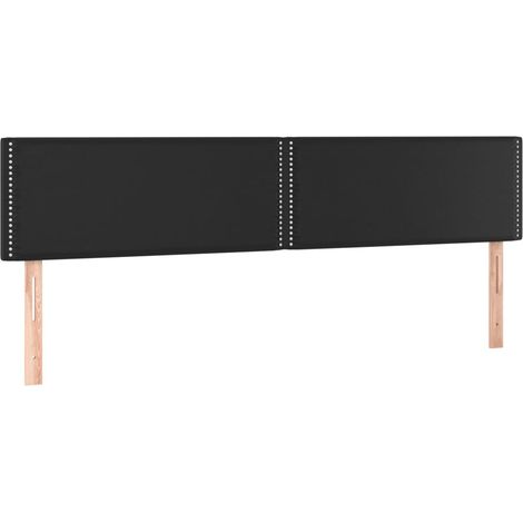 Testiera letto accessorio mobili camera da letto 2 parti imbottita 90 x 5 x 78/88 cm nero sintetico TDL0206228