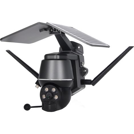 Solarbetriebene Sicherheitskamera, 2 MP, WLAN, 1080p, Flutlicht, Farbnachtsicht, kompatibel mit Tuya, Zwei-Wege-Audio, IP65 wasserdicht (1/5)