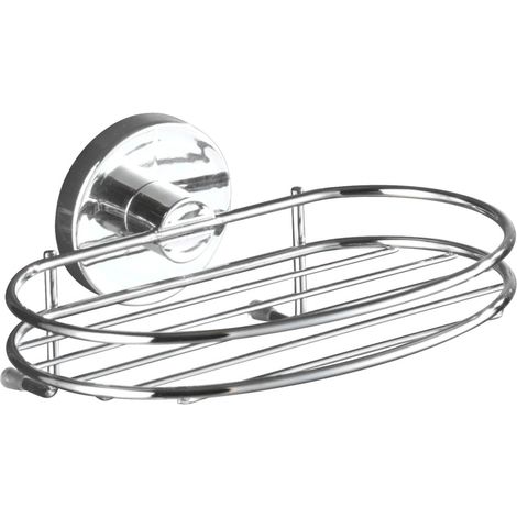 WENKO Vacuum-Loc® Seifenablage Milazzo, Befestigen ohne bohren, Silber glänzend, Stahl chrom