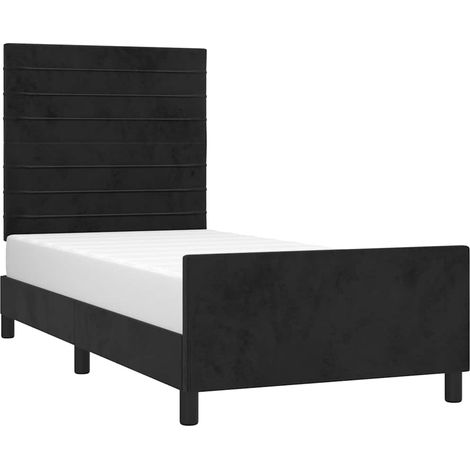 Estructura de cama sin colchón terciopelo negro 90x200 cm vidaXL (1/5)