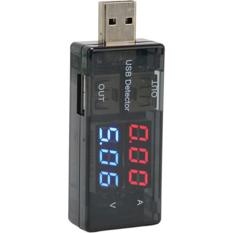 Testeur USB double 1 entrée 2 sorties, voltmètre ampèremètre LCD pour chargeurs de voiture, smartphones, tablettes et ordinateurs portables. (1/5)