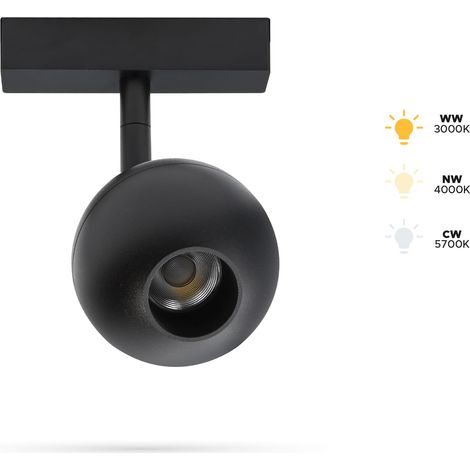Riflettore a sfera da 10W Q80 per binari SLIM TRACK e FiberFLEX, 48VDC, 3CCT, 3000K, 4000K, 5700K (1/5)