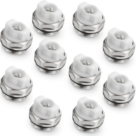 Lot de 10 bouchons de robinet de purge de radiateur manuel de 1,27 cm (1/5)