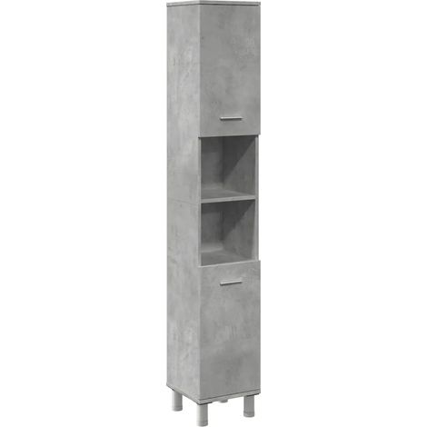 Mobiletto contenitore flessibile per il bagno 30 x 30 x 179 cm in legno composito grigio cemento 020050772