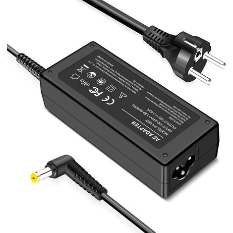 Chargeur 65W pour Acer Aspire 3 5 E1 E3 E5 V3 V5 V7 E14 E15 ES1 A314 A315 A317 A514 5250 5253 5336 5349 5517 5532 5733 5742 5750 7560 Ordinateur Portable 5,5 x 1,7 mm