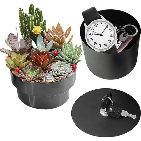 Coffre-fort en forme de pot de fleurs: cache-cache-pot de fleurs, boîte à valeur verrouillable (1/5)