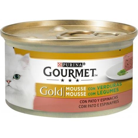 ALIMENTO GATOS GOURMET GOLD PATO&ESPINACA 85 GRS.
