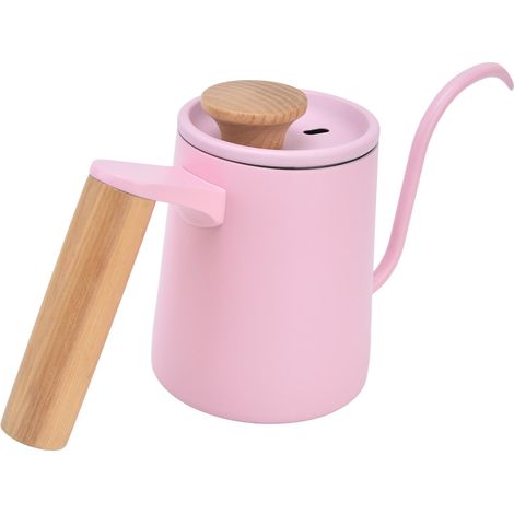 Cafetière à filtre en acier inoxydable avec poignée et bec verseur en col de cygne, rose, 350 ml (1/5)