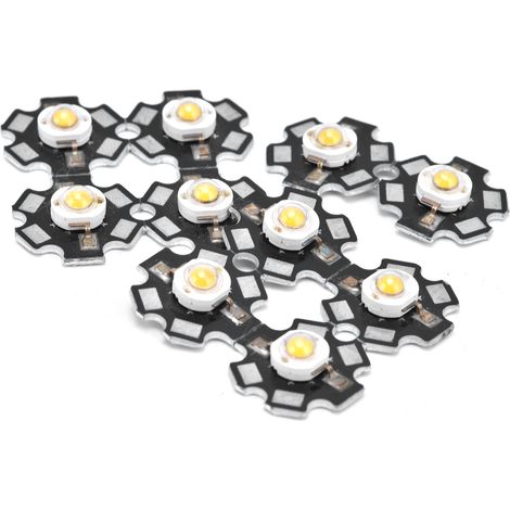 Lot de 10 puces LED ultra lumineuses 3V et perles LED pour bricolage plafonnier spot encastré torche lampe de table lumière chaude 3000K 3W (1/5)