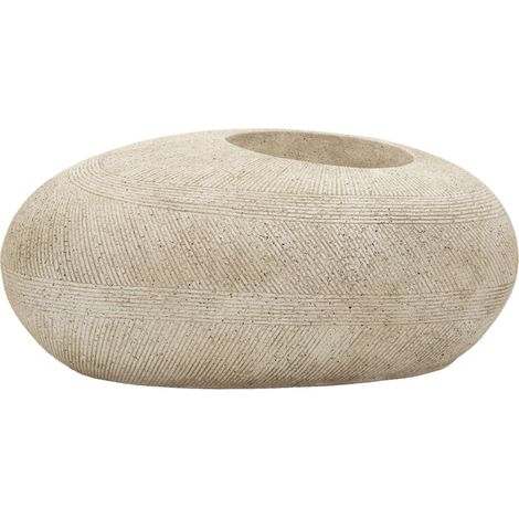 P/Vaso da Esterno Stone in Polyresin - Design Pietra Levigata, Grey 78,5x56x33,5 cm - Elegante, Solido e Armonioso - Moden