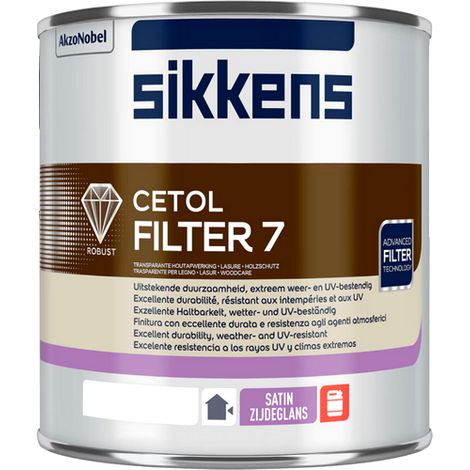 Sikkens – Lasure satinée pour bois extérieur 1L – Résistance UV et intempéries – Rendement 18 m²/L – Teinte incolore – Application facile au rouleau ou brosse