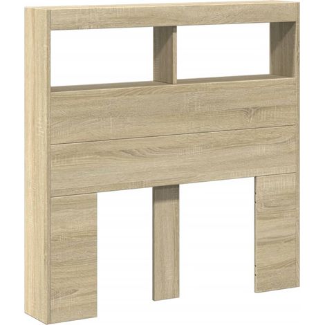 Cabecero de cama con LED roble Sonoma 100x17x102 cm vidaXL