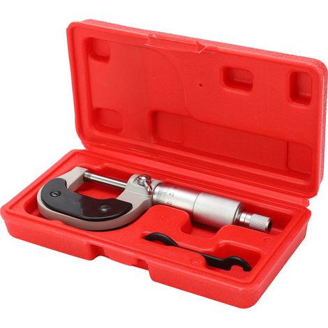 Micromètre extérieur 0-25mm, jauge spirale en acier au chrome-vanadium, avec clé de réglage, outil de mesure de précision. (1/5)