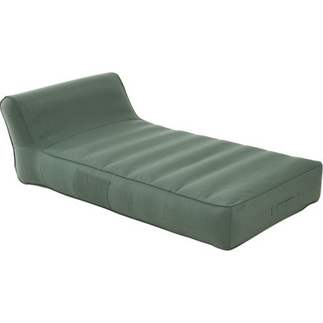 Matelas piscine 160x82x50 cm en polypropylène vert – Épaisseur douillette – Dossier bas pour confort – Housse amovible lavable – J-Line