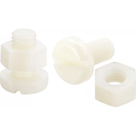 20 Paires Nylon Vis Écrou Assortiment, M8x16mm Fente Tête Cylindrique Vis (1/4)