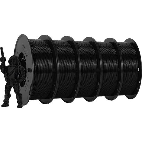 3D-Filament, 5-kg-Großspulen, vielseitige Materialauswahl, 5 kg HS-PETG Schwarz (1/2)