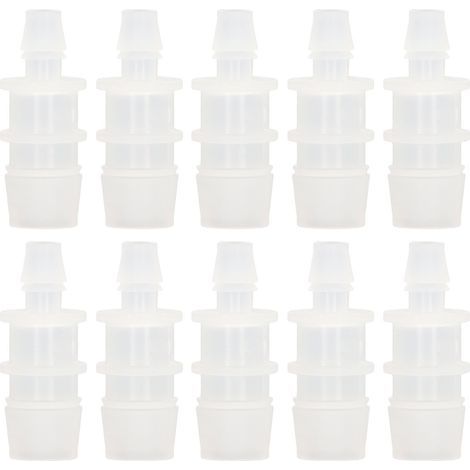 10 raccords réducteurs à embout cannelé pour tuyau d'arrosage, adaptateurs pour pompe à air d'aquarium en PP pour connexion de tuyau en silicone 7,9-15,8 (1/5)
