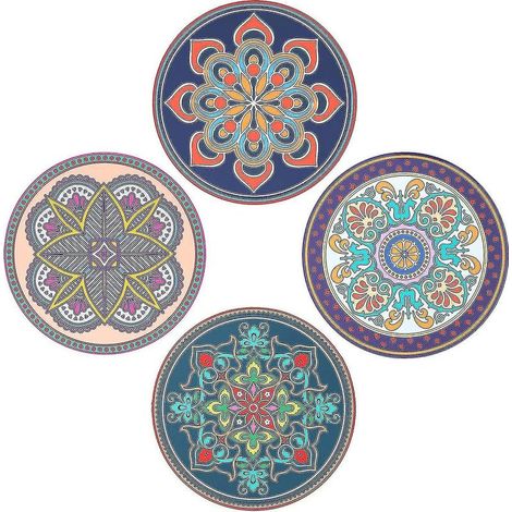 tapis de dessous de plat en Silicone, 4 pièces, pour casseroles et poêles chaudes, supports de casseroles pour la cuisine, coussin d'isolation thermique rétro résistant à la chaleur