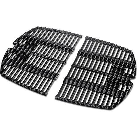 Grilles en fonte émaillée pour barbecue Weber Q200/Q2000 – Répartition homogène de la chaleur – Facile à nettoyer – Compatible plancha