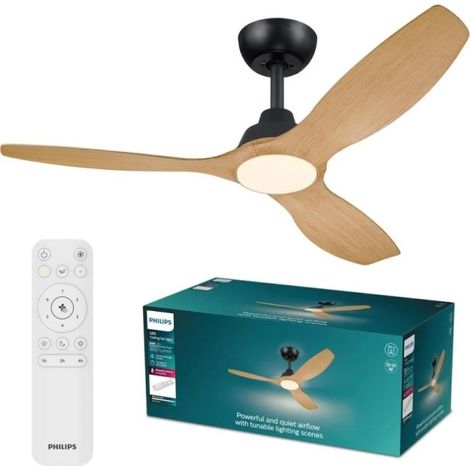 Olas Fan ceiling 52 35W+24W BK&Wood