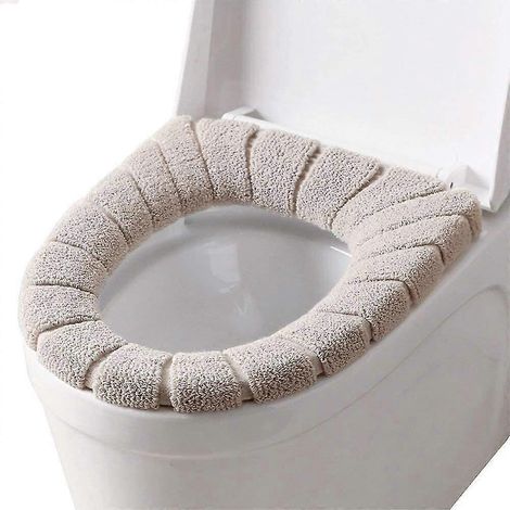 Abattants de WC, housse de siège de WC douce et chaude, coussin de salle de bain lavable, lot de 3 (1/5)