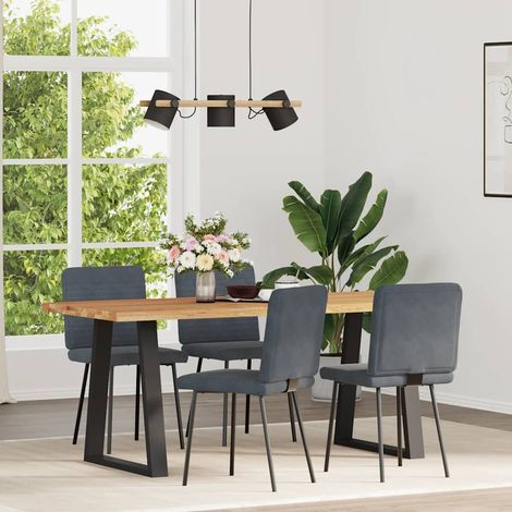 Maison Exclusive - Esszimmerstühle 4 Stk. Dunkelgrau Samt (1/5)