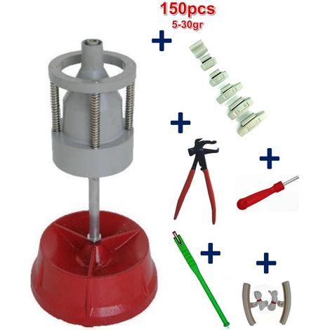 Equilibreuse de Roue Manuelle + 150 Masses à Frapper 5-30g + Tire Valve + Démonte Obus + Pince + 2 Protèges Jante