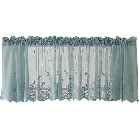 1 Rideau lambrequin, dentelle semi-transparente, broderie florale, polyester, pour cuisine, salle de bain (1/5)