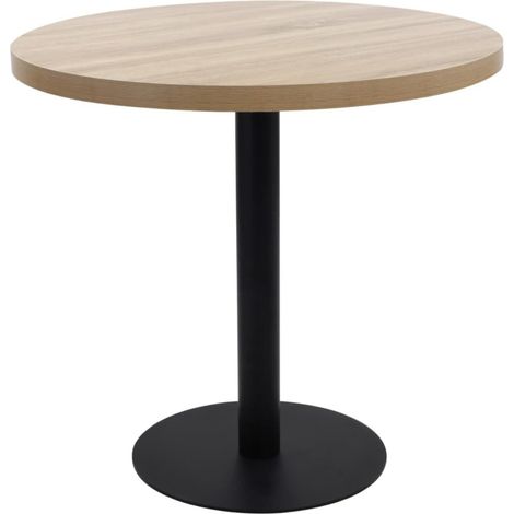 Table de bar ronde bois clair et pieds métal noir Beth D 60cm (1/4)