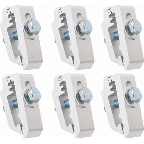 Keenso Pinces de Montage, 6 Pièces Pinces de Couverture de Lit de Camion 1112514 de Montage de Capuchon de Camion Low Pro en Aluminium pour la Plupart des Lits de (Silver (1/5)