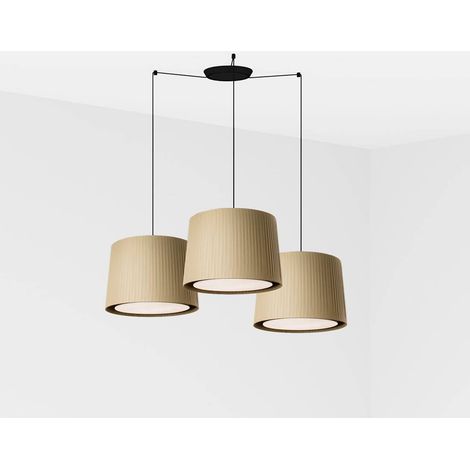 Faro SAMBA - Lampe suspendue triple cylindrique en grappe noire, E27 (1/3)