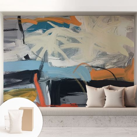 Carta Da Parati Non Tessuto - Con Colla Inclusa per Camera da Letto - Facile da Applica - Motivo decorativo Astrazione colorata 208x146 cm (1/5)