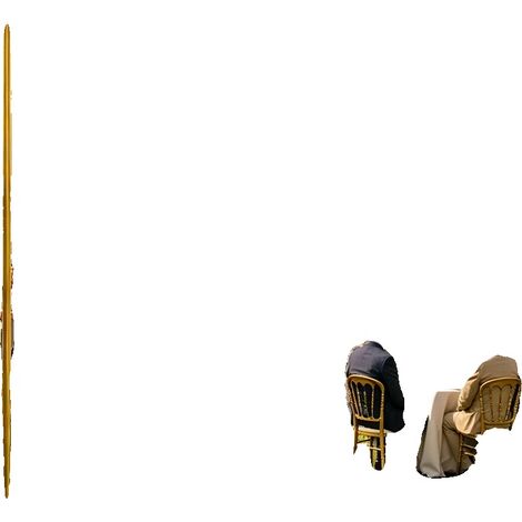 Arco de boda, estructura metálica, diseño elegante, color dorado, 2 x 2 metros. (1/2)