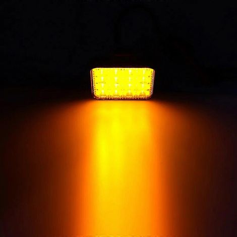 Projecteur de travail LED jaune pour voiture, 4x4, tout-terrain, MINI, 48 W, 16 SMD, 12 V, feux de jour, antibrouillards, camions, motos et autres véhicules. (1/5)