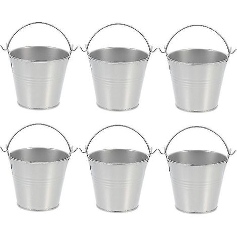 Lot de 6 pots de fleurs en fer