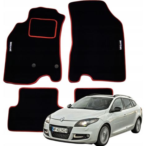 Velours-Fußmatten für Renault Megane III Kombi 2009-2016, Marke HAFT R