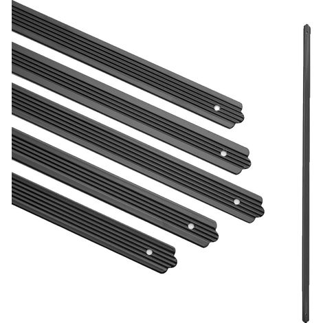Balustres de terrasse, 50 pièces, en aluminium durable, installation facile, Plat droit (1/2)