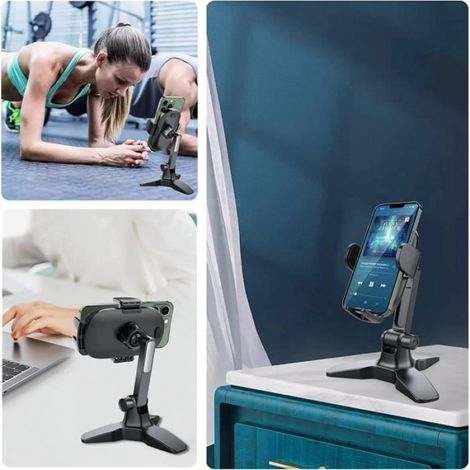 Support de téléphone portable bureau, support de téléphone réglable avec rotation à 360 degrés pour iPhone 14 13 Pro Max, Galaxy S22 (1/4)