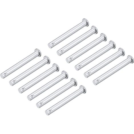 Axes à Chape Acier - Lot de 12 - Galvanisé Tête Plate - Fixation Pivotante 6x60mm - Industrie et Bricolage - Argenté (1/3)