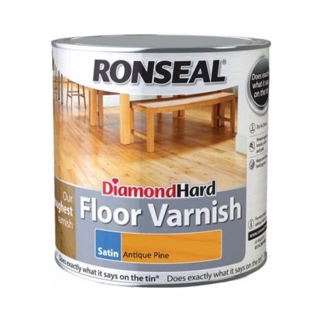 Ronseal Diamond Hard Floor Varnish - Antique Pine - Satin - 2.5L
