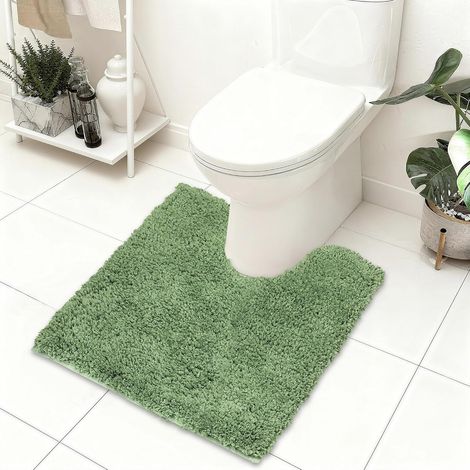 Microfibre Tapis de Bain 50x50 cm,Tapis de WC Contour Antidérapant (1/5)