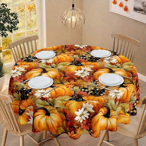 Nappe imprimée motif récolte d'automne, imperméable, idéale pour Thanksgiving (562 cm). (1/3)