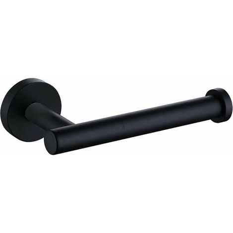 Porte-rouleau de papier toilette antirouille en acier inoxydable brossé 304, pour salle de bain et cuisine (noir) (1/5)